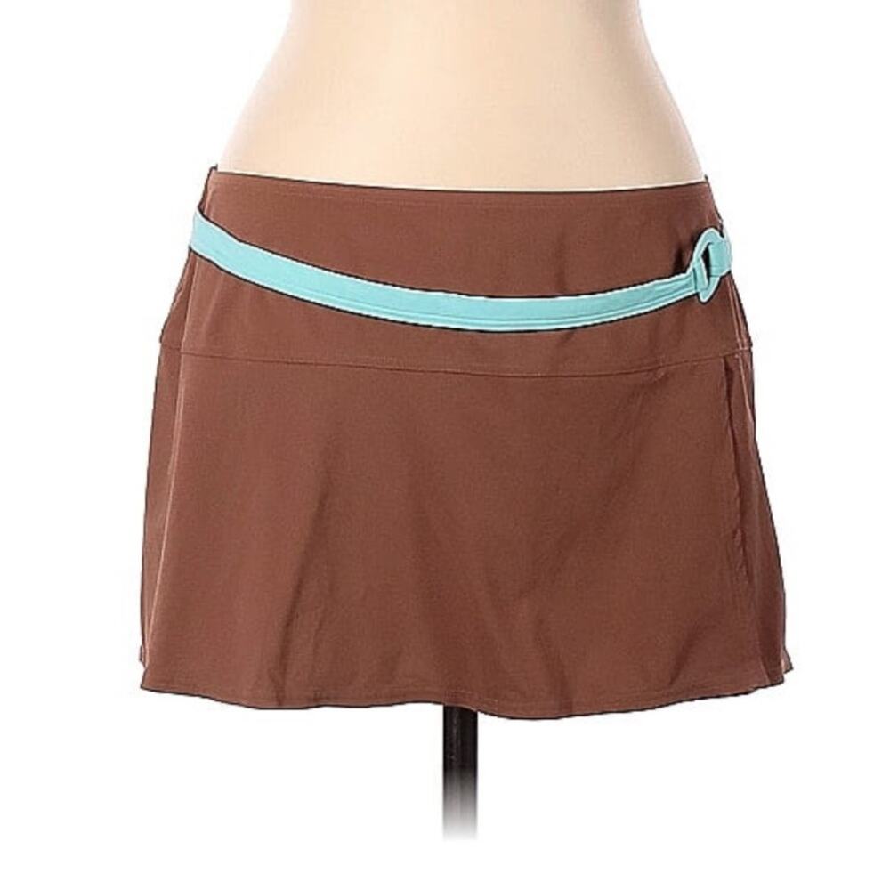 VS Victoria's Secret chocolate and blue swim skirt, size L